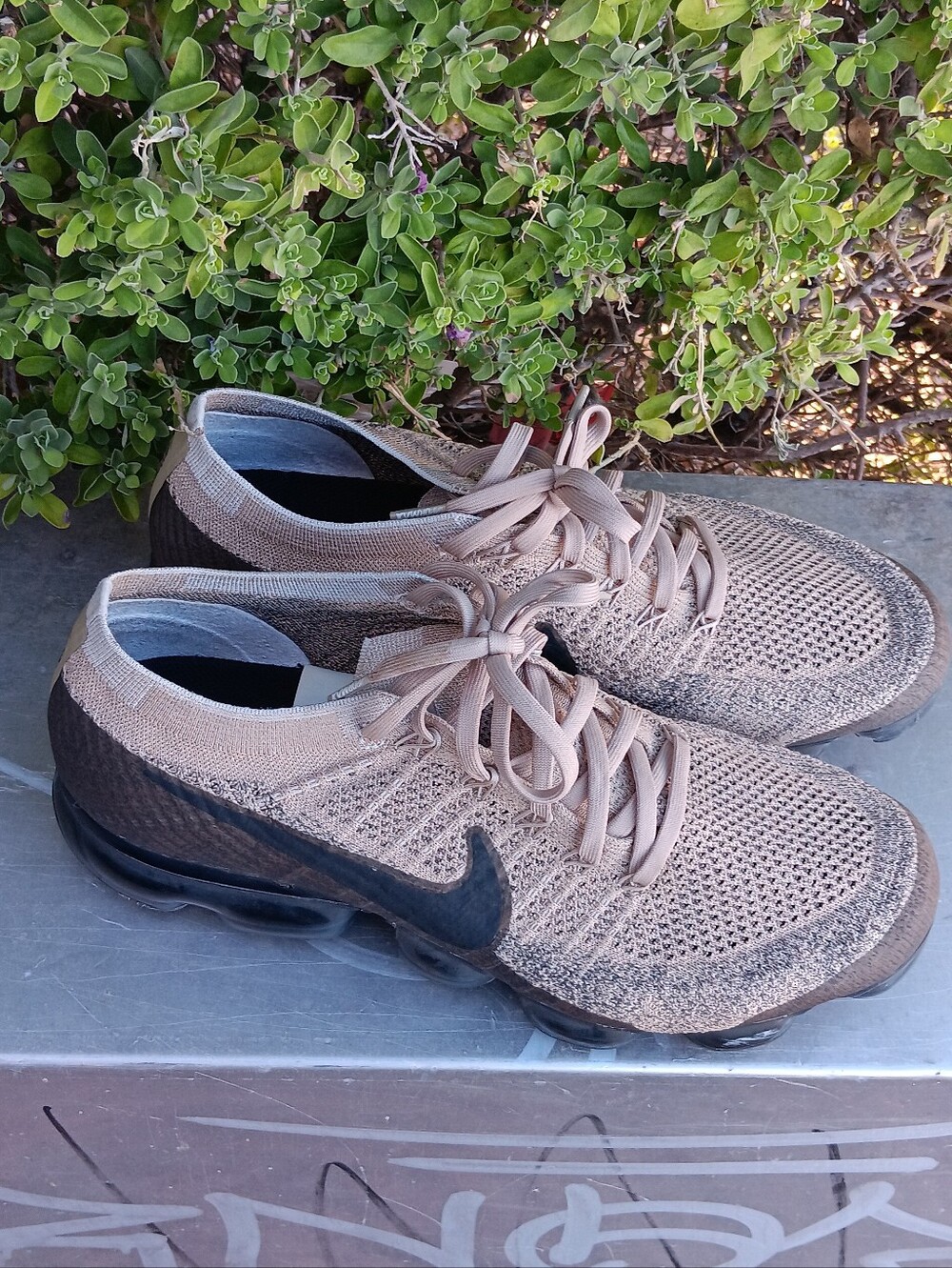 NIKE AIR VAPOR MAX Flyknit Pudding Khaki  849558-201 Sneaker Shoes Mens SZ 10